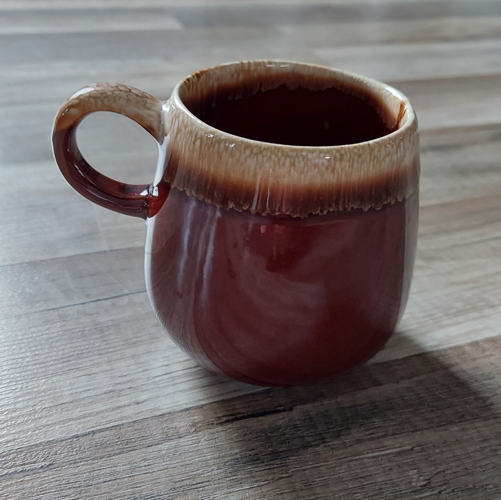 Vintage 70s McCoy USA Brown Glaze Pottery Coffee Mug